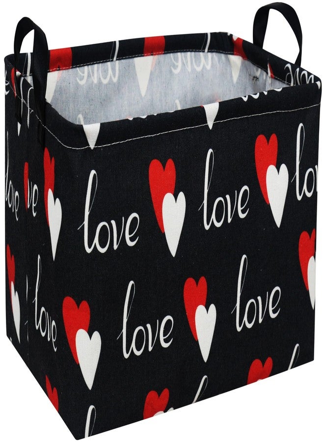 Essme Rectangular Heart Basket Gift Storage Box,Heart Storage Bins Organizer with Handles for Girls Room Decor,Basket,Shelf Basket.(Black love) - Image 1